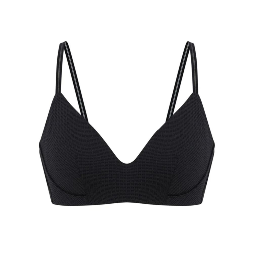 Neiwai Pure Comfort Premium Triangle Bra Black Wireless Bralette Medium NWT
